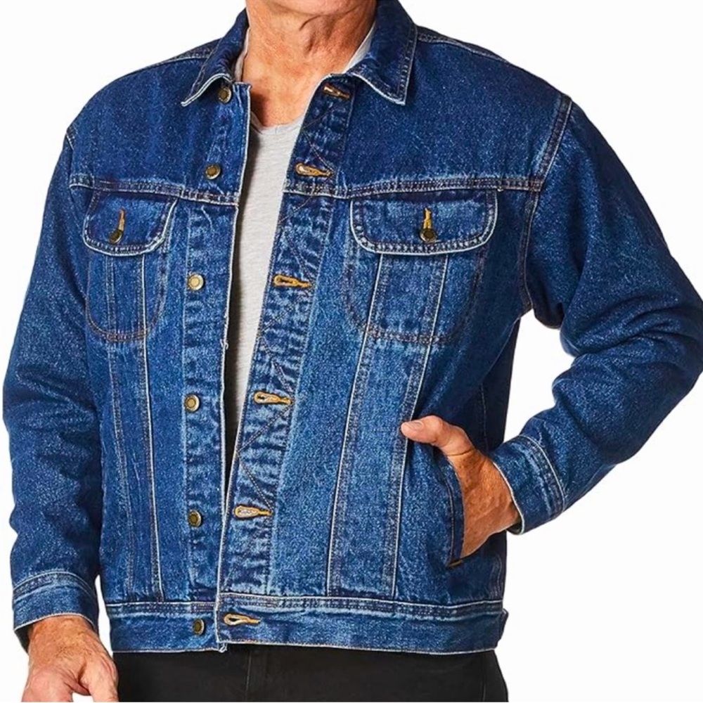 Everlane Classic Denim Jacket Blue Button Down Jean Jacket med